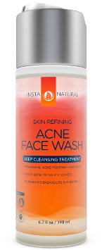 InstaNatural Acne Face Wash - With Salicylic Acid - Best Cleanser Treatment for Smooth Complexion - Clears Blackheads Hormonal Breakouts Pimples Acne Scars and Blemishes - For Men and Women - 67 OZ