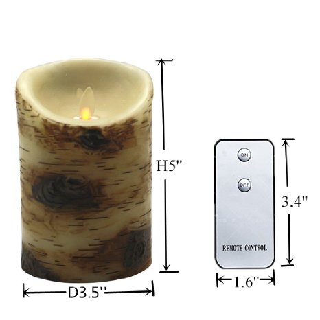 Most Realistic Flameless Moving Wick Real Wax Candle with Timer/Remote Control - Bright Natural Swaying Flame, 3.5 x 5 Inch, Reusable, Candle Replacement