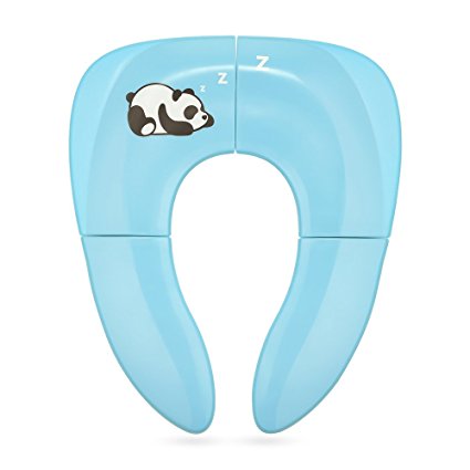 Jerrybox Foldable Travel Potty Seat for Babies, Toddlers Potty Seat with Carrying Bag (Blue)