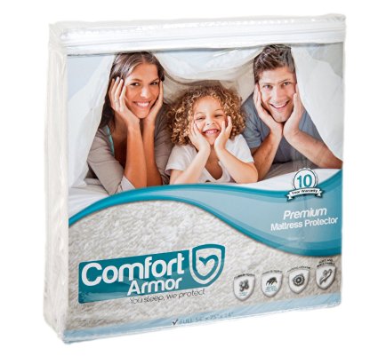 Comfort Armor Full XL Size Premium Mattress cover, Vinyl Free Breathable Fabric with 10 year Warranty