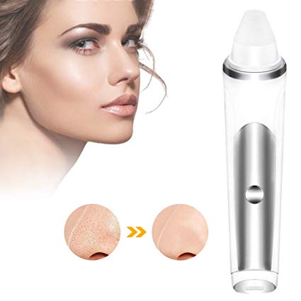 Blackhead Remover, Electric Blackhead Vacuum Pore Cleaner, Skin Facial Pore Vacuum Cleaner with 4 Replaceable Suction Probes, Facial Skin Comedo Cleaner for Women & Men (silver)