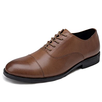 GOLAIMAN Men's Half Time Oxford Waxing Lace Up Polished Dress Business Formal Shoes