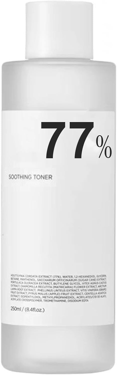 Heartleaf 77% Soothing Toner for Face, Soothing Korean Toner for Deep Hydration Skin Care (250ml / 8.45 fl.oz.)