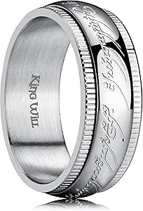 King Will 7mm 8mm One Ring for Men Lord Rings Magic Power Rings Silver Titanium Rings Wedding Band for Men Women Comfort Fit Sipnner Ring High Polished