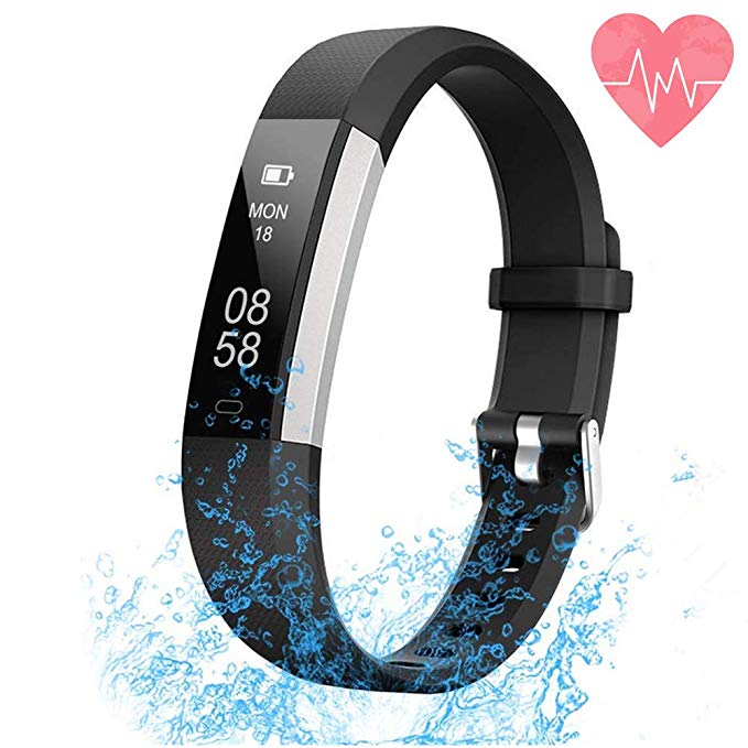 Fitness Watch Activity Tracker, Waterproof Smart Bracelet Heart Rate Monitor Watch with Calorie Counter Pedometer Compatible with iOS and Android Men's and Women's Children