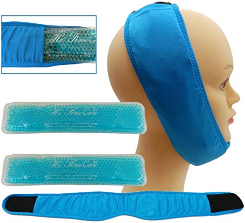 Face ice Pack for Jaw, Head and Chin, 2 Reusable Hot or Cold Gel Packs Pain Relief for TMJ, Oral and Facial Surgery, Dental Implants