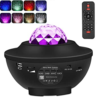 Night Light Projector, Galaxy Star Light Projector 3 in 1 with LED Nebula Cloud Remote Control and Built-in Music Player Ocean Wave Star Projector for Bedroom/ Game Rooms/ Party/Holiday