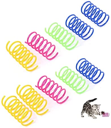 Cat Spring Toys (10 Pack), Plastic Coils for Indoor Active Healthy Play