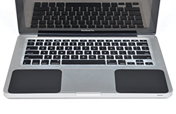 Cosmos Silicone Palm Wrist Rest Pads Set for Apple Macbook Pro/Air Laptop Computer (Black)