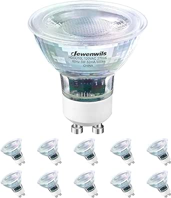 DEWENWILS GU10 LED Bulb, Dimmable 2700K Warm White Light, 5W(50W Halogen Equivalent), Track Light Bulbs with 35°Beam Angle for Kitchen Range Hood, Living Rroom, 500LM, UL Listed, 10 Pack