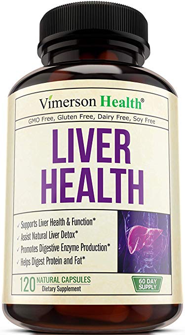 Liver Health Detox Support Supplement. Natural Herbal Blend with Artichoke Extract, Milk Thistle, Turmeric, Ginger, Beet Root, Alfalfa, Zinc, Choline, Grape and Celery Seed. 120 Capsules