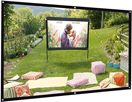 Projector Screen, Bomaker 100 inch Projection Screen 16:9 HD Foldable Anti-Crease Portable Washable Projector Screen, Ideal for Home Theater Outdoor Activities Supports Double Sided Projection