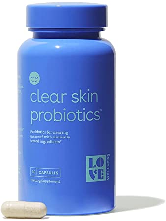 Love Wellness Clear Skin Probiotic – Probiotics to Support Clear Skin | 1 Per Day - 30 Day Supply | Contains clinically Studied Bifidobacterium longum & Chaste Tree Fruit Extract | Safe & Effective