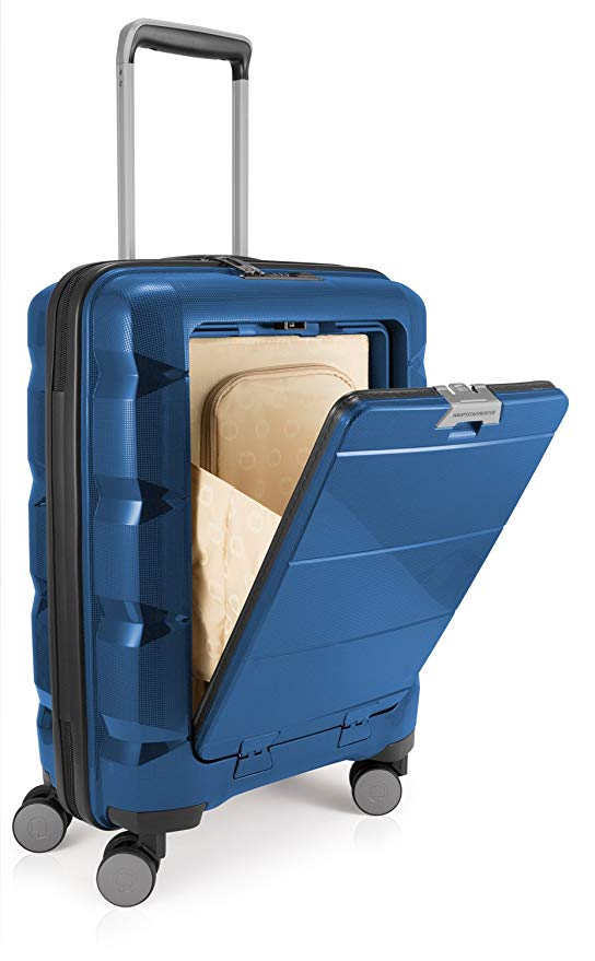 HAUPTSTADTKOFFER BRITZ Cabin Luggage Suitcase Hardside Spinner Trolley Expandable TSA Ocean Blue