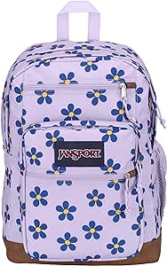 JanSport Cool Backpack, with 15-inch Laptop Sleeve - Large Computer Bag Rucksack with 2 Compartments, Ergonomic Straps, Precious Petals Pastel Lilac