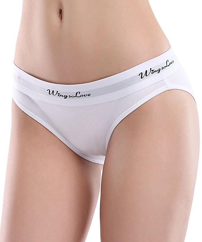 Wingslove 3 Pack Women's Modern Cotton Stretch Sporty Underwear Elastic Bikini Panty