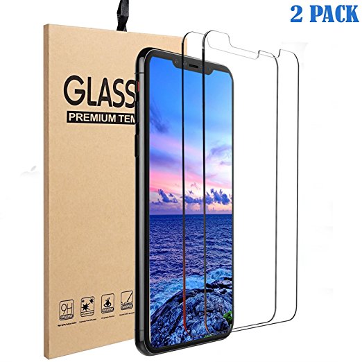 Tripsky iPhone X Screen Protector Tempered Glass,iPhone X Tempered Glass Crystal Clear And 9H Hardness Scratch Proof (Transparent,2 pack)