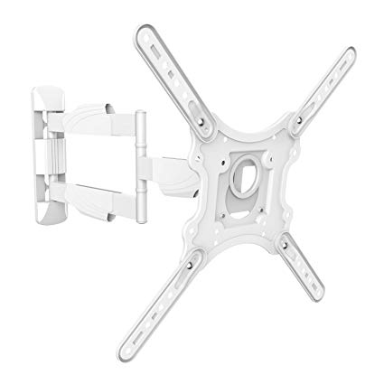 Intecbrackets® - White longest 610mm reach slim fitting strong cantilever tilt and swivel TV wall mount bracket fits 26 27 29 30 32 34 36 37 39 40 42 43 (Max 200x200 VESA) with a lifetime warranty