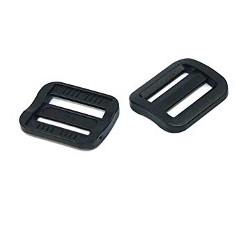 12pcs 3/4" Plastic Black Curve Slider Tri-Glide Adjust Tri-ring Buckles For Dog Collar Harness Backpack Straps FLC129-B1