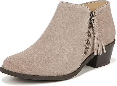 Vionic Women's Felicity Shyanne Zipper Suede Short Boot- Comfortable Booties That Includes a Built-in Arch Support Grey Suede 6 Wide