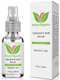 Amara Organics Hyaluronic Acid Serum for Skin with Vitamin C and E 1 fl oz