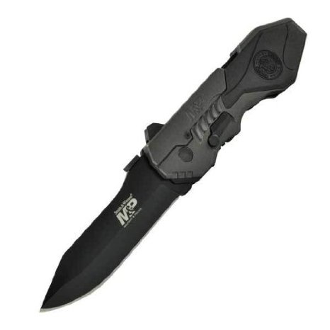 Smith & Wesson SWMP4L M&P Linerlock Knife with 2nd Generation MAGIC Assisted Open and Drop Point Blade