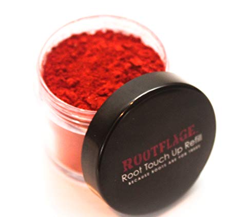 Root Touch Up Hair Powder - Temporary Hair Color, Root Concealer, Thinning Hair Powder and Concealer Refill Jar with Detail Brush Included, .31 oz (CRIMSON RED)