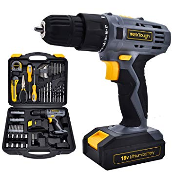 Power Tools Combo Kit With 18V Cordless Drill 77 Accessories Home Repair Kit Tool Set Cordless Project Kit