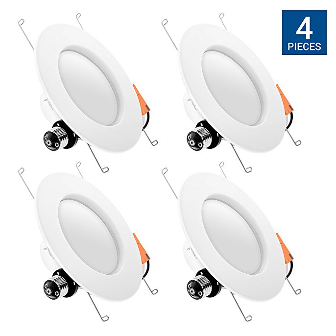 Hyperikon 6 Inch LED Downlight (5 Inch Compatible), Dimmable, 14W (75W Replacement), Retrofit LED Recessed Pot Light, 4000K (Daylight Glow), ENERGY STAR (4 Pack)