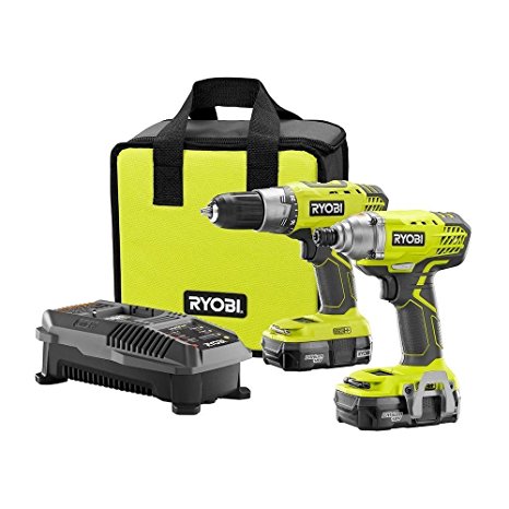 Ryobi P1832 18V Lithium-ion Drill and Impact Driver Kit