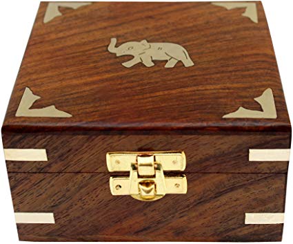 ITOS365 Handmade Wooden Jewelry Box for Women Jewel Organizer Hand Carved Gift Items