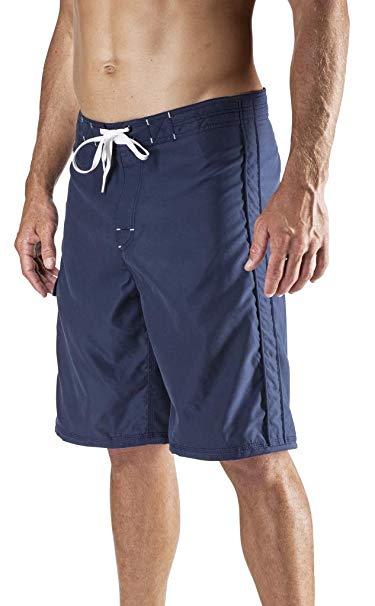 Maui Rippers Men's Lifeguard Boardshorts - 100% Microfiber | Choose: 19" or 22" | Red/Navy | Patch/NoPatch | Sizes 28 to 44