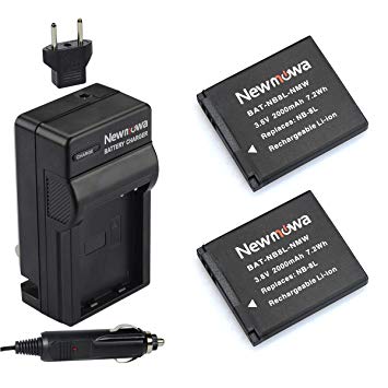 Newmowa NB-8L Battery (2-Pack) and Charger kit for Canon NB-8L,CB-2LA and Canon PowerShot A2200, A3000 IS, A3100 IS, A3200 IS, A3300 IS