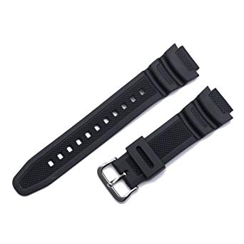 Replacement Watch Band 18mm Black Resin Strap for Casio Men's G-Shock SGW-400H/SGW-300H