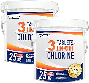 Good Price 50 lbs CHL0RINE TABS for Swimming Pool hot tub [2 Pack 25 pounds]