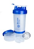 BlenderBottle ProStak System with 22-Ounce Bottle and Twist n Lock Storage ClearBlue