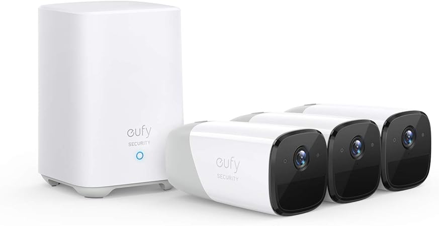 eufy Security by Anker eufyCam 2 Wireless Home Security Camera System, 365-Day Battery Life, HD 1080p, IP67 Weatherproof, Night Vision, Compatible with Amazon Alexa, 3-Cam Kit, No Monthly Fee