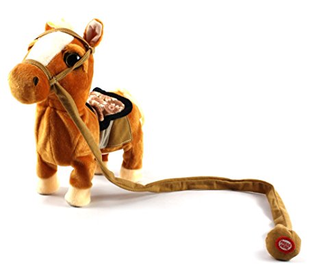 My Walking Pony Walk Along Toy Stuffed Plush Pony Toy, Realistic Walking Actions with Horse Sounds and Music (Colors May Vary)
