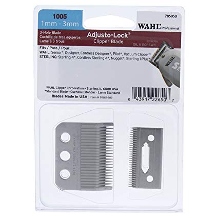 Wahl Professional Adjusto-Lock (1mm – 3mm) Clipper Blade #1005 - Great for Professional Stylists and Barbers – Includes Oil, Screws & instructions