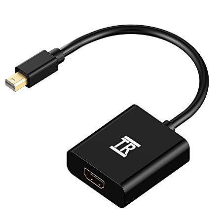 Mini DP to HDMI Adapter, TechRise Gold Plated Mini DisplayPort Thunderbolt MiniDP to HDMI HDTV Adapter Converter Cable ,Video and Audio Supportted - Male to Female