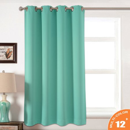 AMAZLINEN Sleep Well Blackout Curtains Toxic Free Energy Smart Thermal Insulated52 W X 63 L InchGrommet Top1Panel Pack13 Stylish Colors Light Teal