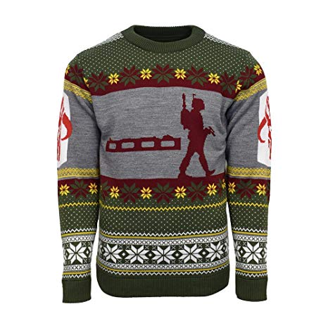 Official Star Wars Boba Fett Nordic Christmas Jumper/Ugly Sweater