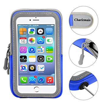 INNLIFE Sports Armband Sweatproof Running Armbag Gym Fitness Workout Cell Phone Case with Key Holder Wallet Card Slot for iPhone 7 6 6s Plus Samsung Galaxy S5 S6 S7 S8 Edge 5.5 Inch (Blue)