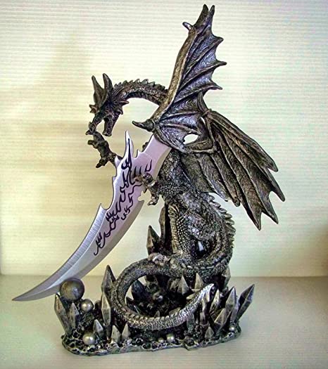 Dragon Knife Dagger Large Figurine Statue Gothic Black