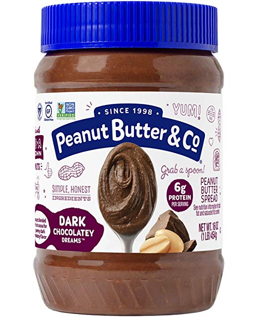 Peanut Butter & Co. Dark Chocolatey Dreams Peanut Butter, Non-GMO Project Verified, Gluten Free, Vegan, 16 oz Jar