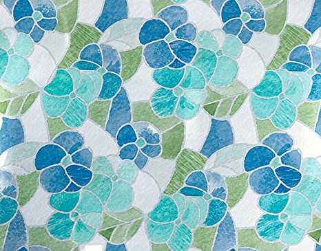DC Fix 3460213 Blue/Green Stained Glass Self-Adhesive Window Film