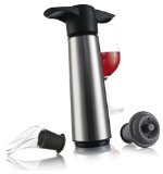 Vacu Vin Wine Saver Pump with 2 x Vacuum Bottle Stoppers and 2 x Wine Servers  Pourers - Stainless Steel