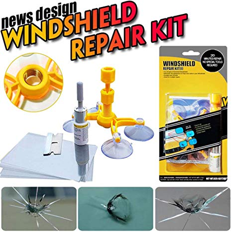 ARISD New Windshield Repair Kit – Car Glass Scratch Repair Kits Window Repair Tools for Chips, Cracks, Bulll's-Eyes and Stars