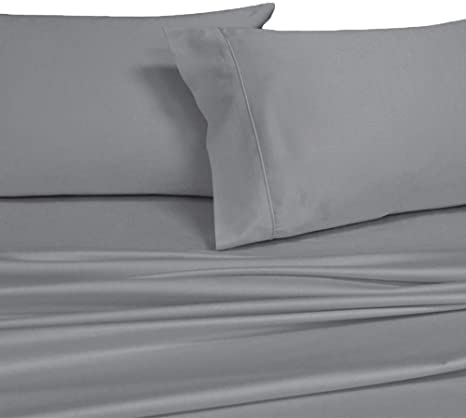 Royal Hotel Twin Solid Gray Wrinkle-Free Brushed Microfiber Sheet Set, deep Pocket, 95gsm, 100% Luxury Sheets.