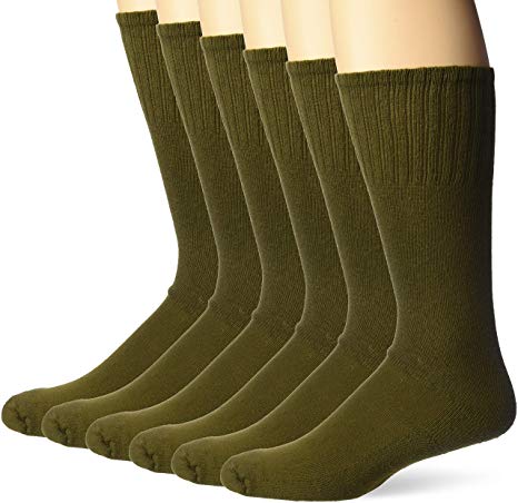 Jefferies Socks Men's Military Uniform All Season Rib Top Crew Boot Socks 6 Pack